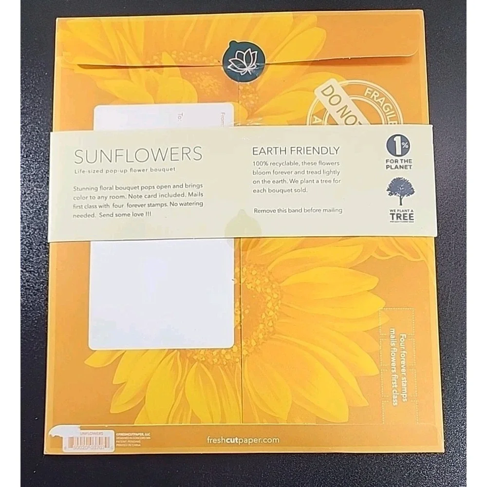 Pop Up‎ Flower Bouquet Life Size English Daffodils Card Included Freshcut Paper